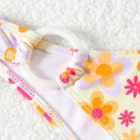 Women's 2 Piece Swimsuits O Ring High Waist Bandeau Bikini Set Bathing Suit - Picture 6 of 6